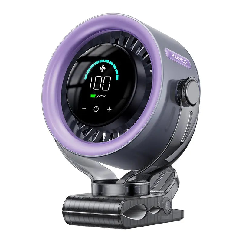 4000mAh Rechargeable Clip-On Fan, 100-Speed Touch Control, LED Display, 360° Rotation, Quiet Turbo Airflow, USB Portable Desk Fan for Stroller, Bed, Travel, Camping, Golf & Gym