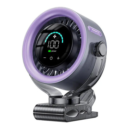 4000mAh Rechargeable Clip-On Fan, 100-Speed Touch Control, LED Display, 360° Rotation, Quiet Turbo Airflow, USB Portable Desk Fan for Stroller, Bed, Travel, Camping, Golf & Gym