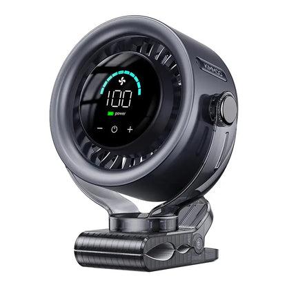 4000mAh Rechargeable Clip-On Fan, 100-Speed Touch Control, LED Display, 360° Rotation, Quiet Turbo Airflow, USB Portable Desk Fan for Stroller, Bed, Travel, Camping, Golf & Gym