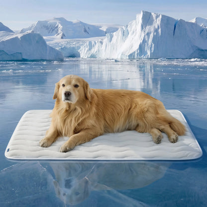 Washable Pet Cooling Mat for Dogs, Q-MAX>0.4 Breathable Summer Cooling Pad, No Gel, No Electric & Non-Slip Design