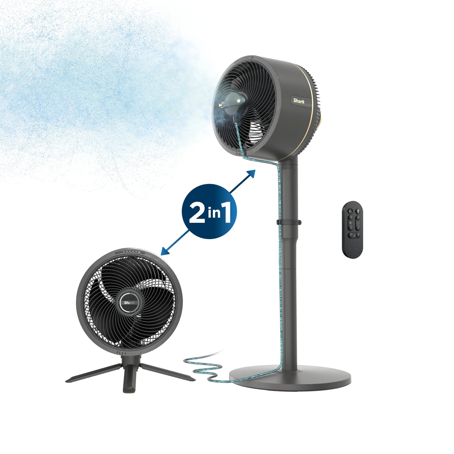 Portable Indoor & Outdoor Cooling Fan with Cordless Design, Misting Attachment & Adjustable Airflow