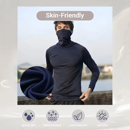 6-Piece Men's Lightweight Hoodie Pullover Set, Slim Fit Long Sleeve Tops with UPF Sun Protection, Soft Breathable Fabric, Casual Summer Menswear