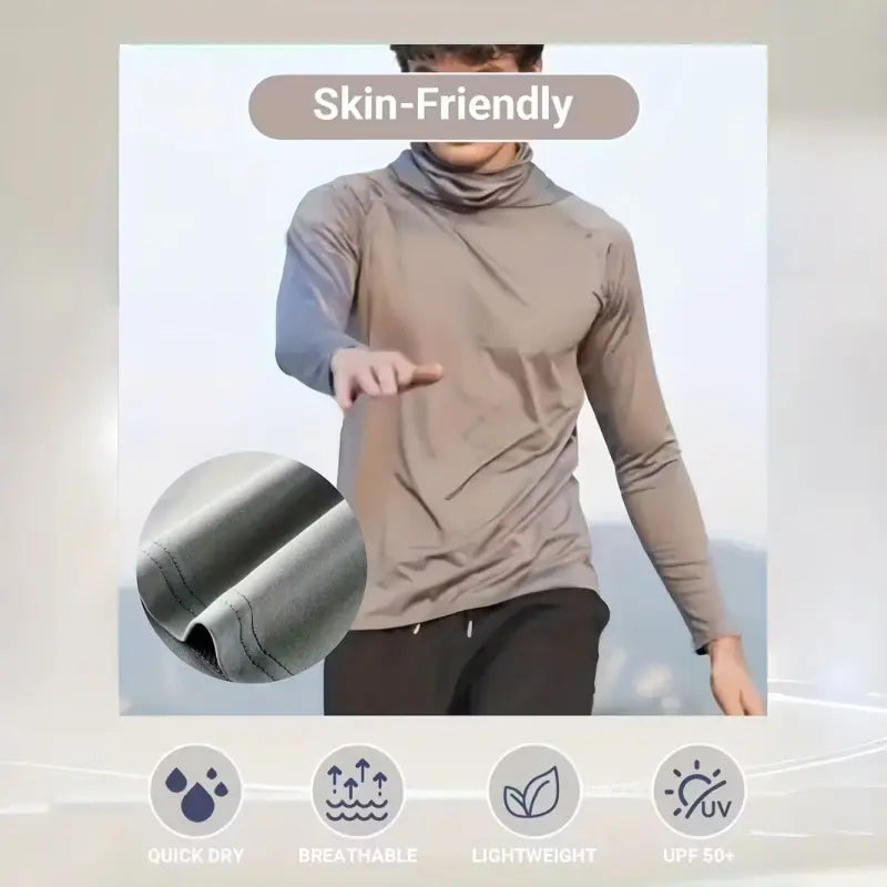 6-Piece Men's Lightweight Hoodie Pullover Set, Slim Fit Long Sleeve Tops with UPF Sun Protection, Soft Breathable Fabric, Casual Summer Menswear