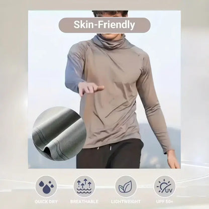 6-Piece Men's Lightweight Hoodie Pullover Set, Slim Fit Long Sleeve Tops with UPF Sun Protection, Soft Breathable Fabric, Casual Summer Menswear