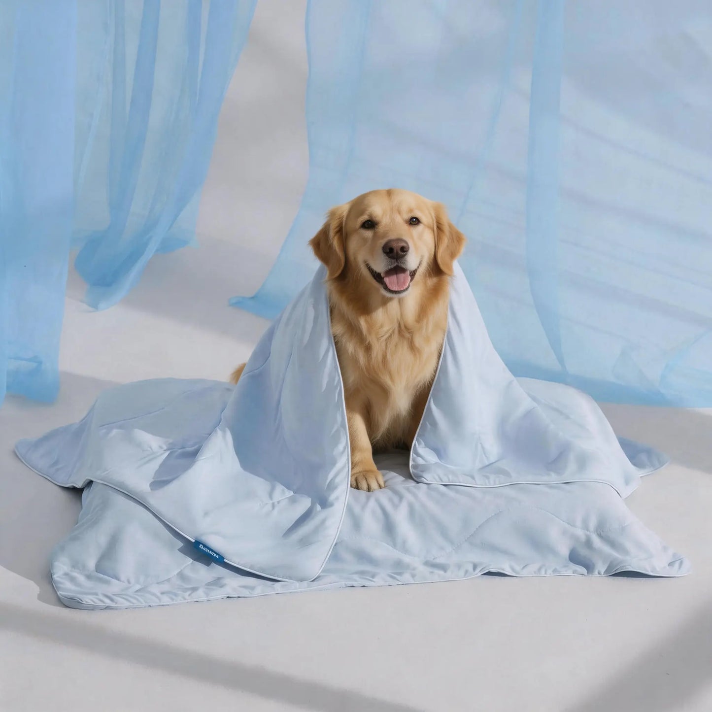 Washable Pet Cooling Mat for Dogs, Q-MAX>0.4 Breathable Summer Cooling Pad, No Gel, No Electric & Non-Slip Design