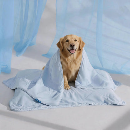 Washable Pet Cooling Mat for Dogs, Q-MAX>0.4 Breathable Summer Cooling Pad, No Gel, No Electric & Non-Slip Design