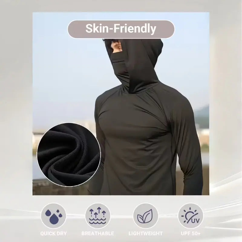6-Piece Men's Lightweight Hoodie Pullover Set, Slim Fit Long Sleeve Tops with UPF Sun Protection, Soft Breathable Fabric, Casual Summer Menswear