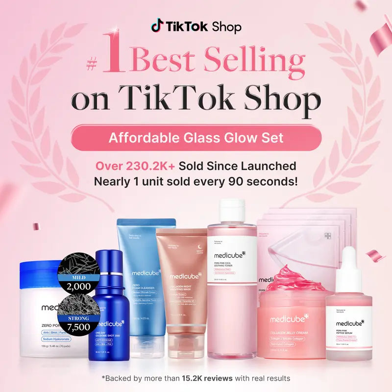 Affordable 8-Piece Glass Glow Skincare Set | Gentle Daily Routine for Radiant-Looking Skin