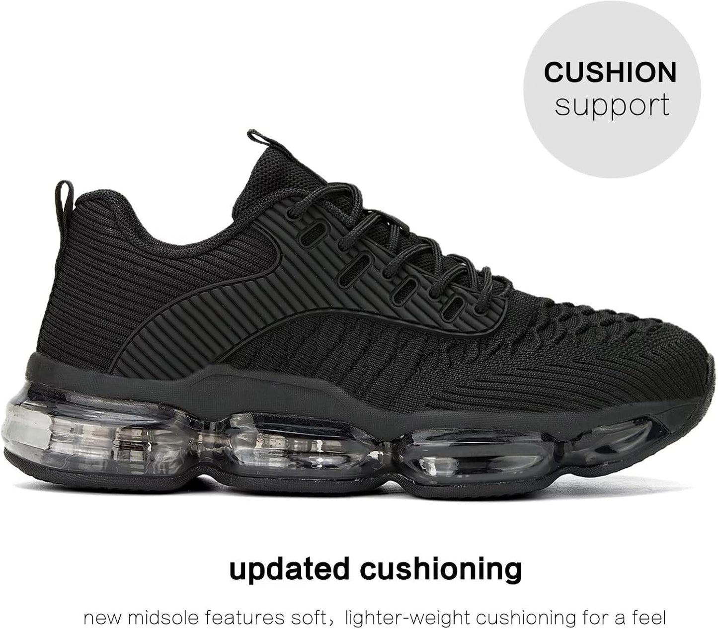 Luogoks Womens Walking Running Shoes Air Cushion Basketball Sneakers Fashion Tennis Breathable Sport Gym Fitness Cross Trainers Shoes