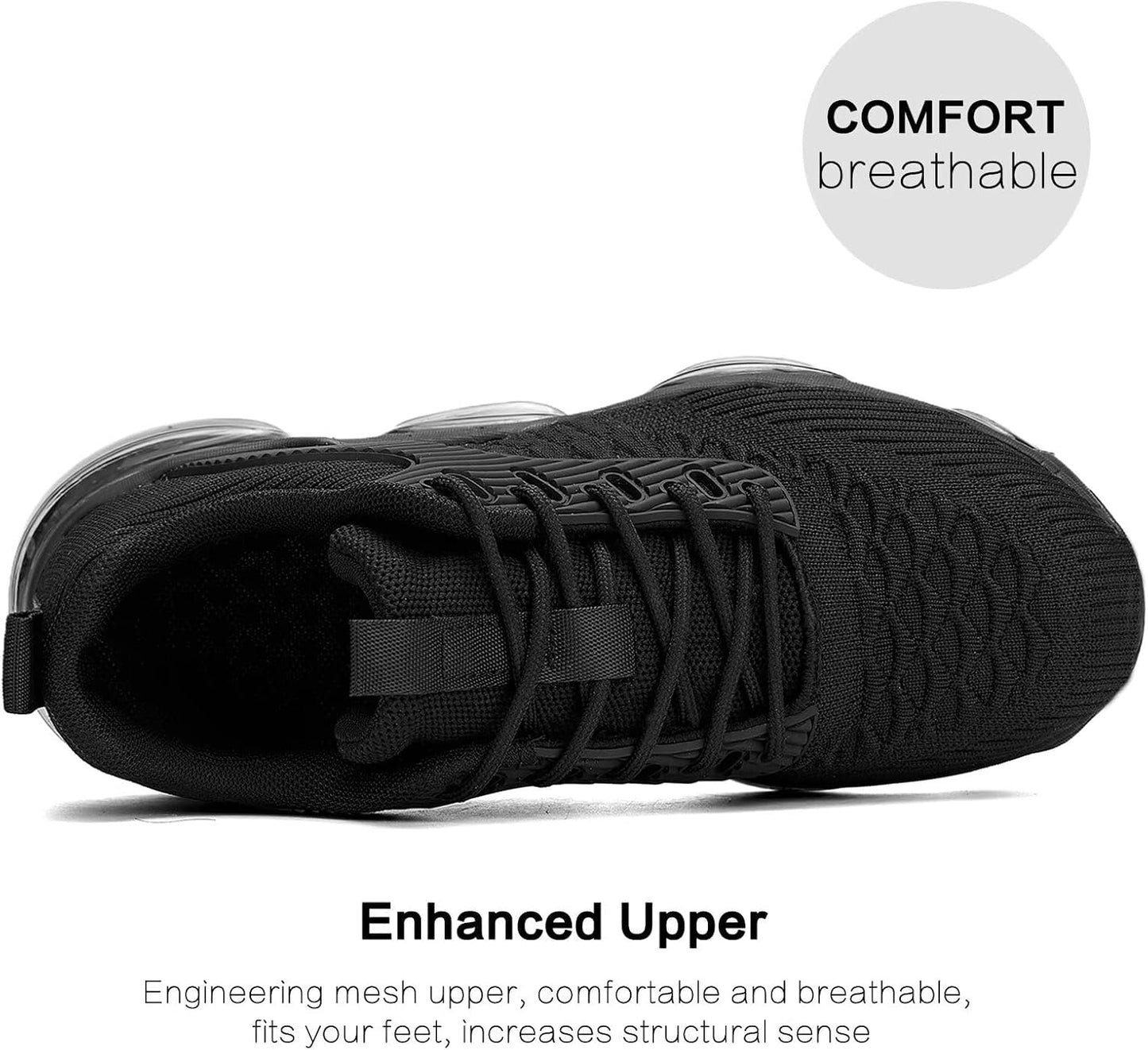 Luogoks Womens Walking Running Shoes Air Cushion Basketball Sneakers Fashion Tennis Breathable Sport Gym Fitness Cross Trainers Shoes