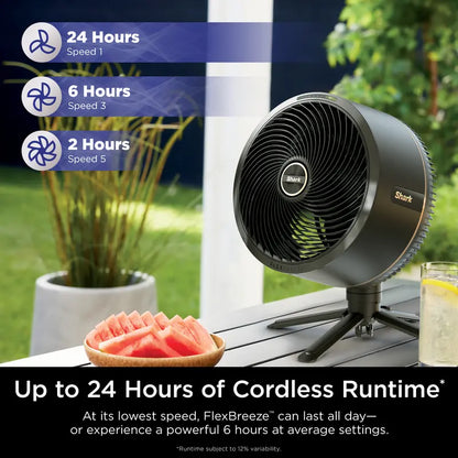 Portable Indoor & Outdoor Cooling Fan with Cordless Design, Misting Attachment & Adjustable Airflow