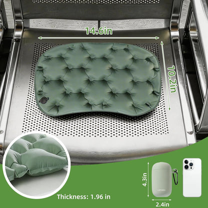 Inflatable Seat Cushion, Lightweight Portable Air Cushion with Pump, Airplane Seat Pad for Flights Pressure Relief, Waterproof Chair Pad, Stadium Cushions for Travel, Camping, Hiking(Green)
