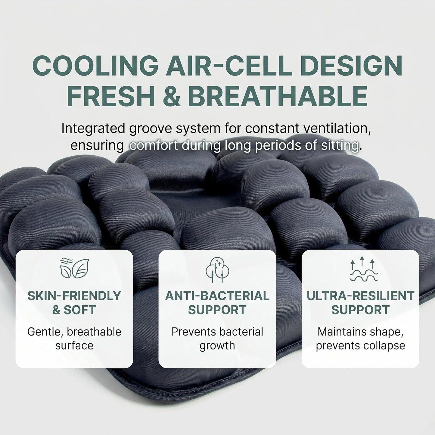 Sondor Upgrade Inflatable Travel Seat Cushion for Airplane - Portable Air Pad with Built-in Pump for Long Flights & Car Rides - Ergonomic Tailbone Pain Relief for Office Chair, Wheelchair, Stadium