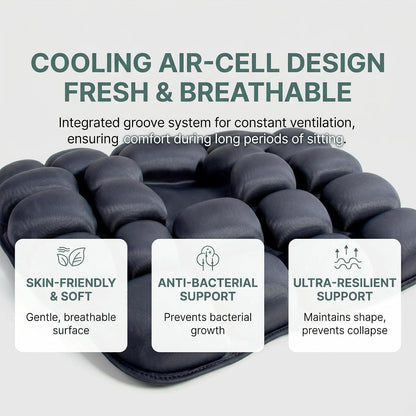 Sondor Upgrade Inflatable Travel Seat Cushion for Airplane - Portable Air Pad with Built-in Pump for Long Flights & Car Rides - Ergonomic Tailbone Pain Relief for Office Chair, Wheelchair, Stadium
