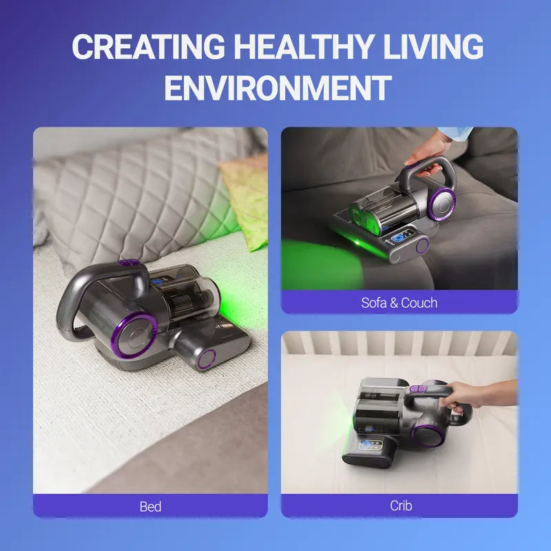 UV-C Bed Vacuum Cleaner with Powerful Suction, Deep Cleaning Mattress Cleaner for Beds, Sofas, Pillows & Fabric Furniture