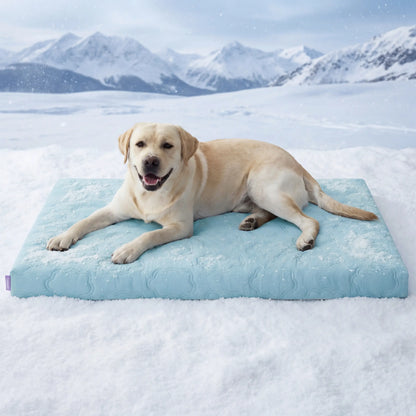 Washable Pet Cooling Mat for Dogs, Q-MAX>0.4 Breathable Summer Cooling Pad, No Gel, No Electric & Non-Slip Design