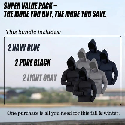 6-Piece Men's Lightweight Hoodie Pullover Set, Slim Fit Long Sleeve Tops with UPF Sun Protection, Soft Breathable Fabric, Casual Summer Menswear