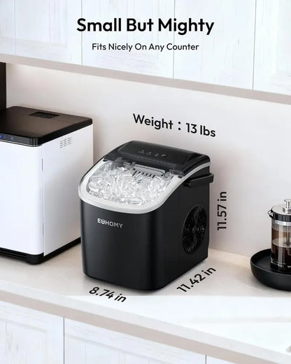 Portable Countertop Ice Maker, 6-Minute Bullet Ice, 26 lb Daily Capacity, Self-Cleaning Compact Ice Machine