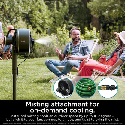 Portable Indoor & Outdoor Cooling Fan with Cordless Design, Misting Attachment & Adjustable Airflow