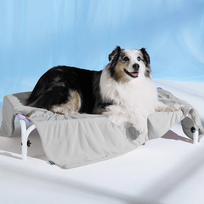 Washable Pet Cooling Mat for Dogs, Q-MAX>0.4 Breathable Summer Cooling Pad, No Gel, No Electric & Non-Slip Design