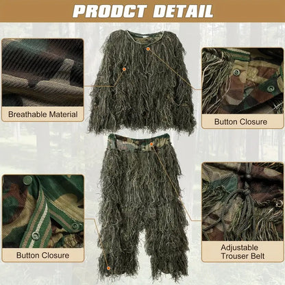 5 in 1 ghillie suit 3d camouflage hunting apparel - Temu